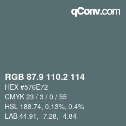 カラーコード: RGB 87.9 110.2 114 | qconv.com