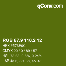 カラーコード: RGB 87.9 110.2 12 | qconv.com