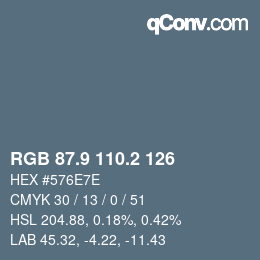 Color code: RGB 87.9 110.2 126 | qconv.com