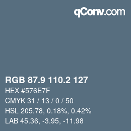 Color code: RGB 87.9 110.2 127 | qconv.com