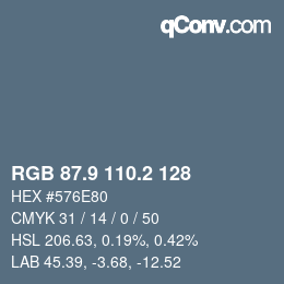 カラーコード: RGB 87.9 110.2 128 | qconv.com