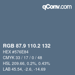 Color code: RGB 87.9 110.2 132 | qconv.com