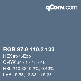 カラーコード: RGB 87.9 110.2 133 | qconv.com