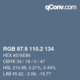 Color code: RGB 87.9 110.2 134 | qconv.com