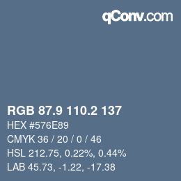 Color code: RGB 87.9 110.2 137 | qconv.com
