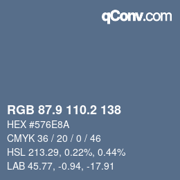 カラーコード: RGB 87.9 110.2 138 | qconv.com