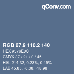 Color code: RGB 87.9 110.2 140 | qconv.com