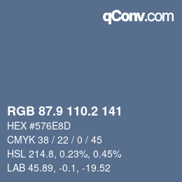 Color code: RGB 87.9 110.2 141 | qconv.com