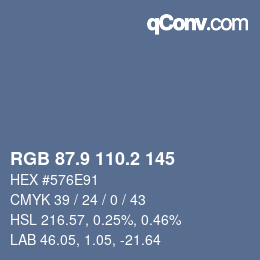 カラーコード: RGB 87.9 110.2 145 | qconv.com