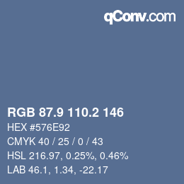 Color code: RGB 87.9 110.2 146 | qconv.com