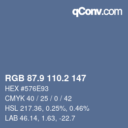 Color code: RGB 87.9 110.2 147 | qconv.com