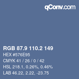 Color code: RGB 87.9 110.2 149 | qconv.com