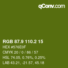 カラーコード: RGB 87.9 110.2 15 | qconv.com