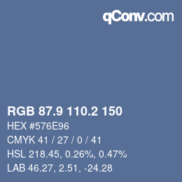 Color code: RGB 87.9 110.2 150 | qconv.com