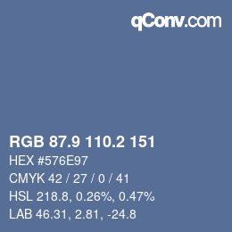 Color code: RGB 87.9 110.2 151 | qconv.com