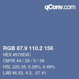 Color code: RGB 87.9 110.2 156 | qconv.com