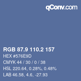 カラーコード: RGB 87.9 110.2 157 | qconv.com