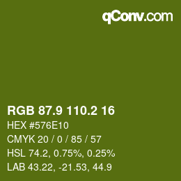 カラーコード: RGB 87.9 110.2 16 | qconv.com