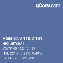 Color code: RGB 87.9 110.2 161 | qconv.com