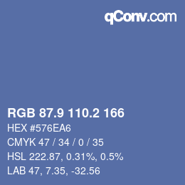 Color code: RGB 87.9 110.2 166 | qconv.com