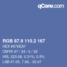 Color code: RGB 87.9 110.2 167 | qconv.com
