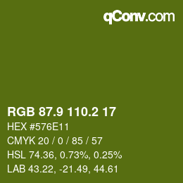 カラーコード: RGB 87.9 110.2 17 | qconv.com
