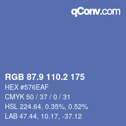 Color code: RGB 87.9 110.2 175 | qconv.com