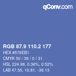 カラーコード: RGB 87.9 110.2 177 | qconv.com