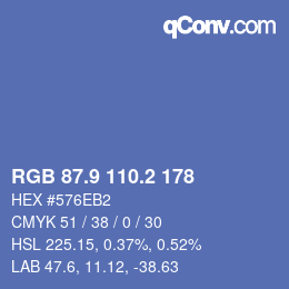 Color code: RGB 87.9 110.2 178 | qconv.com
