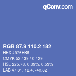 カラーコード: RGB 87.9 110.2 182 | qconv.com