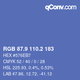 Color code: RGB 87.9 110.2 183 | qconv.com