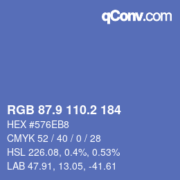 Color code: RGB 87.9 110.2 184 | qconv.com