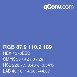 Color code: RGB 87.9 110.2 189 | qconv.com