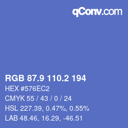 Color code: RGB 87.9 110.2 194 | qconv.com