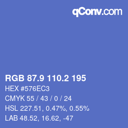 Color code: RGB 87.9 110.2 195 | qconv.com