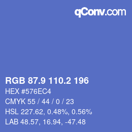 Color code: RGB 87.9 110.2 196 | qconv.com