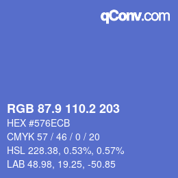 カラーコード: RGB 87.9 110.2 203 | qconv.com