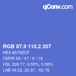 カラーコード: RGB 87.9 110.2 207 | qconv.com