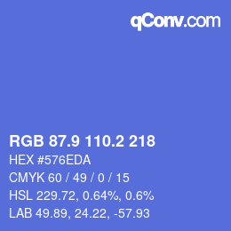 カラーコード: RGB 87.9 110.2 218 | qconv.com