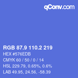 カラーコード: RGB 87.9 110.2 219 | qconv.com