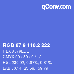 カラーコード: RGB 87.9 110.2 222 | qconv.com