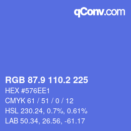 カラーコード: RGB 87.9 110.2 225 | qconv.com