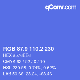 カラーコード: RGB 87.9 110.2 230 | qconv.com