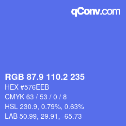 カラーコード: RGB 87.9 110.2 235 | qconv.com