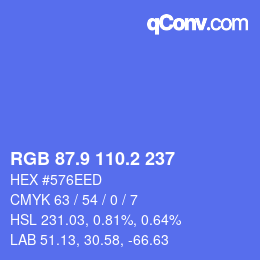 カラーコード: RGB 87.9 110.2 237 | qconv.com