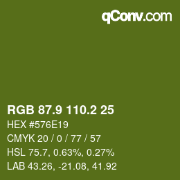 カラーコード: RGB 87.9 110.2 25 | qconv.com
