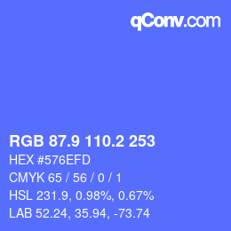 カラーコード: RGB 87.9 110.2 253 | qconv.com