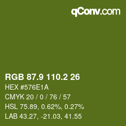 カラーコード: RGB 87.9 110.2 26 | qconv.com
