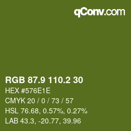 カラーコード: RGB 87.9 110.2 30 | qconv.com