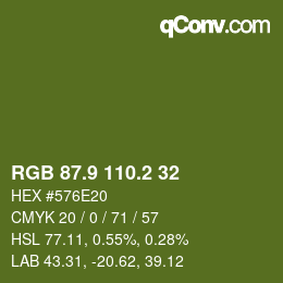 カラーコード: RGB 87.9 110.2 32 | qconv.com
